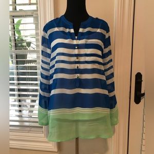 Apt. 9 semi-sheer top with white camisole.